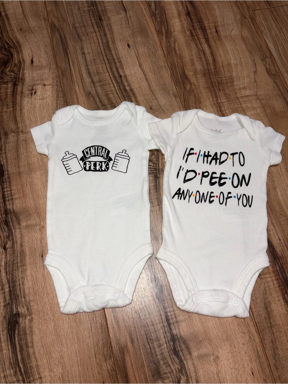 Carters White Friends Central Perk & If I had to body suit bundle unisex NB
